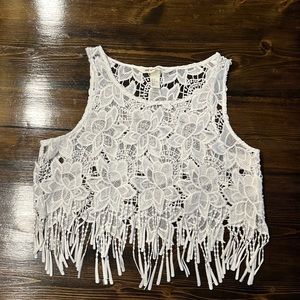 ❤️❤️SOLD❤️❤️ H&M Coachella White Crop Lace Top